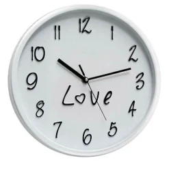 OROLOGIO 30X4CM PARETE LOVE CLASSICO MODERNO TONDO IN PLASTICA COLORI ASS 798146
