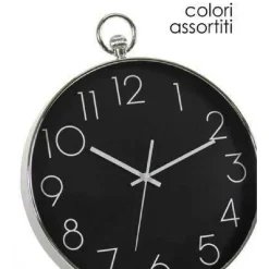 OROLOGIO 26X4CM PARETE MOVIMENTO SILENZIOSO COLORI ASS. TONDO IN PLASTICA 798061