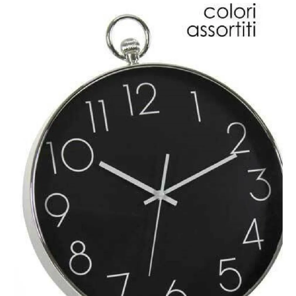 OROLOGIO 26X4CM PARETE MOVIMENTO SILENZIOSO COLORI ASS. TONDO IN PLASTICA 798061