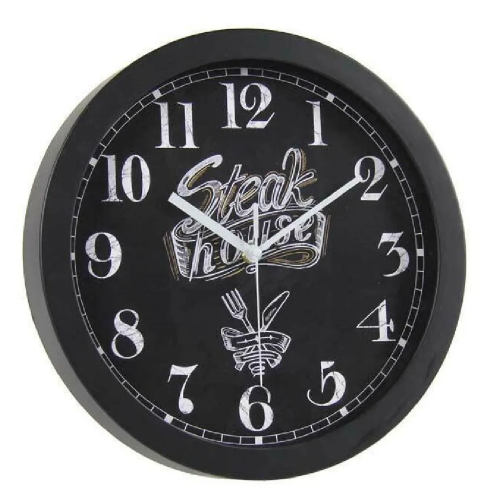 OROLOGIO 30X4X30CM DA PARETE BAR CAFFE RISTORANTE MODERNO NERO DECORI ASS 774621