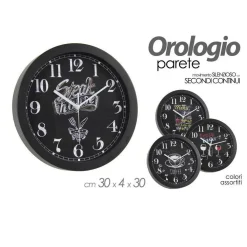 OROLOGIO 30X4X30CM DA PARETE BAR CAFFE RISTORANTE MODERNO NERO DECORI ASS 774621