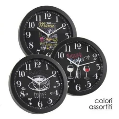 OROLOGIO 30X4X30CM DA PARETE BAR CAFFE RISTORANTE MODERNO NERO DECORI ASS 774621