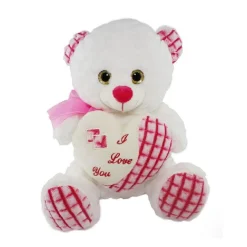 ORSO 35CM PELUCHE PUPAZZO CUORE SCRITTA "I LOVE YOU" FIOCCO SAN VALENTINO 84680
