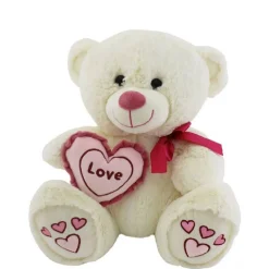 ORSO CON CUORE LOVE FIOCCO 35CM PELUCHE ORSACCHIOTTO SAN VALENTINO 2 COLORI 67815
