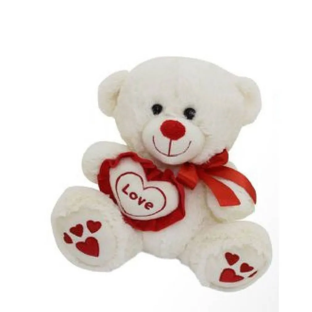 ORSO CON CUORE LOVE FIOCCO 35CM PELUCHE ORSACCHIOTTO SAN VALENTINO 2 COLORI 67815