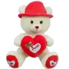 ORSO IN PELUCHE CON CAPPELLO E CUORE ROSSO 55 CM REGALO PER SAN VALENTINO 92423