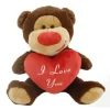 ORSO IN PELUCHE CON CUORE ROSSO "I LOVE YOU" 55 CM PUPAZZO SAN VALENTINO 68430
