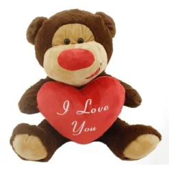 ORSO IN PELUCHE CON CUORE ROSSO "I LOVE YOU" 55 CM PUPAZZO SAN VALENTINO 68430