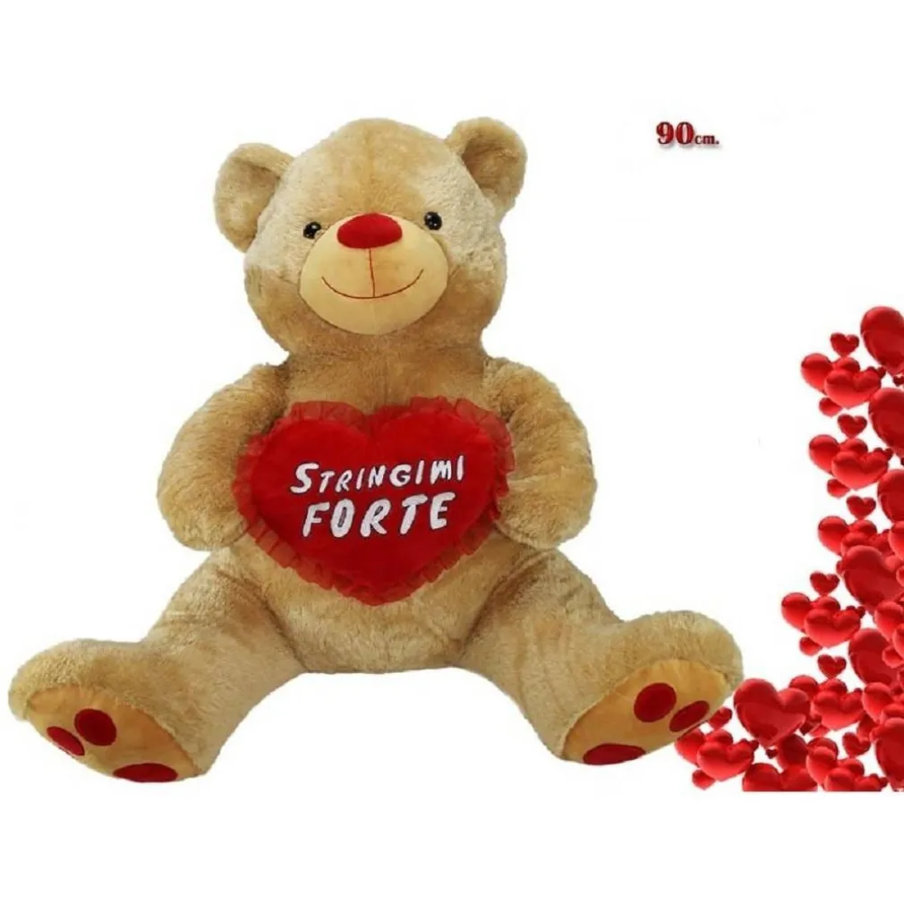 ORSO PELUCHE 90 CM CON CUORE STRINGIMI FORTE ORSACCHIOTTO SAN VALENTINO 96255
