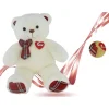 ORSO PELUCHE CON FIOCCO CUORICINO ALTO 30CM SAN VALENTINO COLORI ASSORTITI 94359