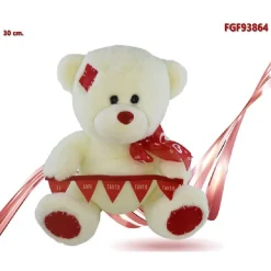 ORSO PELUCHE CON FIOCCO FESTONE TI AMO TANTO TANTO TANTO 30CM SAN VALENTINO 93864