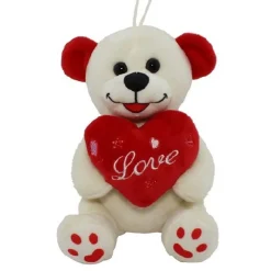 ORSO PELUCHE ORSETTO CON CUORE SCRITTA LOVE 16CM LACCIO IDEA SAN VALENTINO 94879