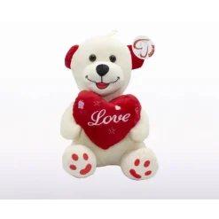 ORSO PELUCHE ORSETTO CON CUORE SCRITTA LOVE 16CM LACCIO IDEA SAN VALENTINO 94879