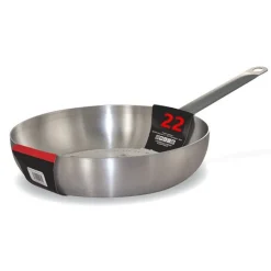 PADELLA ALTA SALTAPASTA PROFESSIONALE IN ALLUMINIO PER MANTECARE SPADELLARE Ø22-26CM