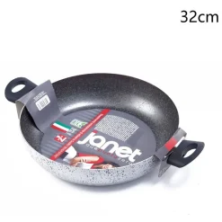 PADELLA ALTA TEGAME RIVESTIMENTO ANTIADERENTE 7 STRATI CON 2 MANICI Ø 16-20-24-28-32 CM