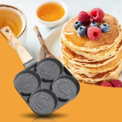 PADELLA ANTIADERENTE A 4 FORI CON ANIMALI PER PANCAKE UOVA FRITTE HAMBURGER 624385