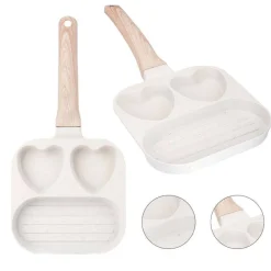 PADELLA ANTIADERENTE LOVE A TRIPLO SCOMPARTO MANICO IN BRACHELITE PER CUCINARE