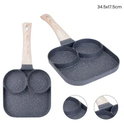 PADELLA ANTIADERENTE MULTIFUNZIONALE 3IN1 CON 3 SEZIONI DIVISE ACCESSORI CUCINA CASA 624284