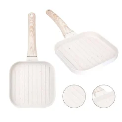 PADELLA ANTIADERENTE PER BISTECCA BISTECCHIERA MANICO BRACHELITE PER CUCINARE