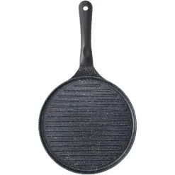 PADELLA ANTIADERENTE PIASTRA GRIGLIA TONDA PER CARNE VERDURE NERA ACCESSORI CUCINA 624390