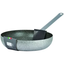 PADELLA IN ALLUMINIO ANTIADERENTE SALTAPASTA GRIGIO PIETRA Ø 34/38CM CON MANICO CUCINA