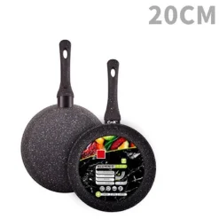 PADELLA IN ALLUMINIO CON RIVESTIMENTO ANTIADERENTE EFFETTO PIETRA NERO DA Ø20 A 32CM