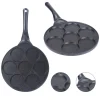 PADELLA MULTIFUNZIONE PER PANCAKE FRITTELLE NERO A 7 FORI STAMPI ANTIADERENTE 62432