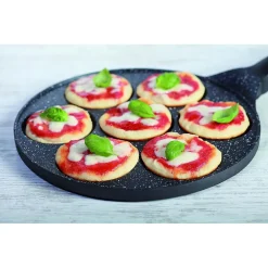 PADELLA MULTIFUNZIONE PER PANCAKE FRITTELLE NERO A 7 FORI STAMPI ANTIADERENTE 62432