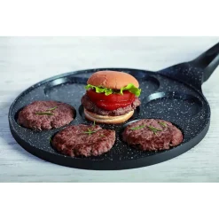 PADELLA MULTIFUNZIONE PER PANCAKE FRITTELLE NERO A 7 FORI STAMPI ANTIADERENTE 62432