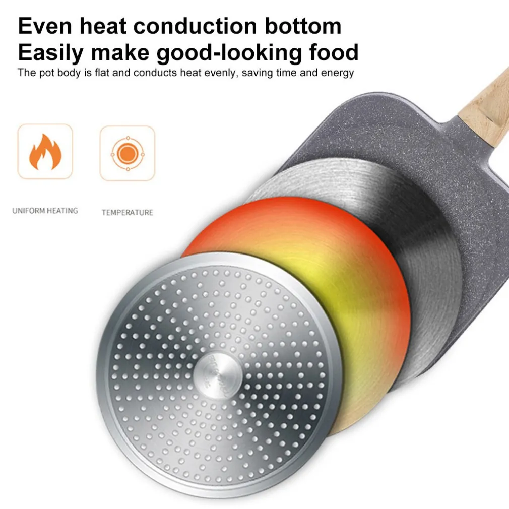 PADELLA PANCAKE 4 SCOMPARTI IN LEGA DI ALLUMINIO ANTIADERENTE CON MANICO LEGNO