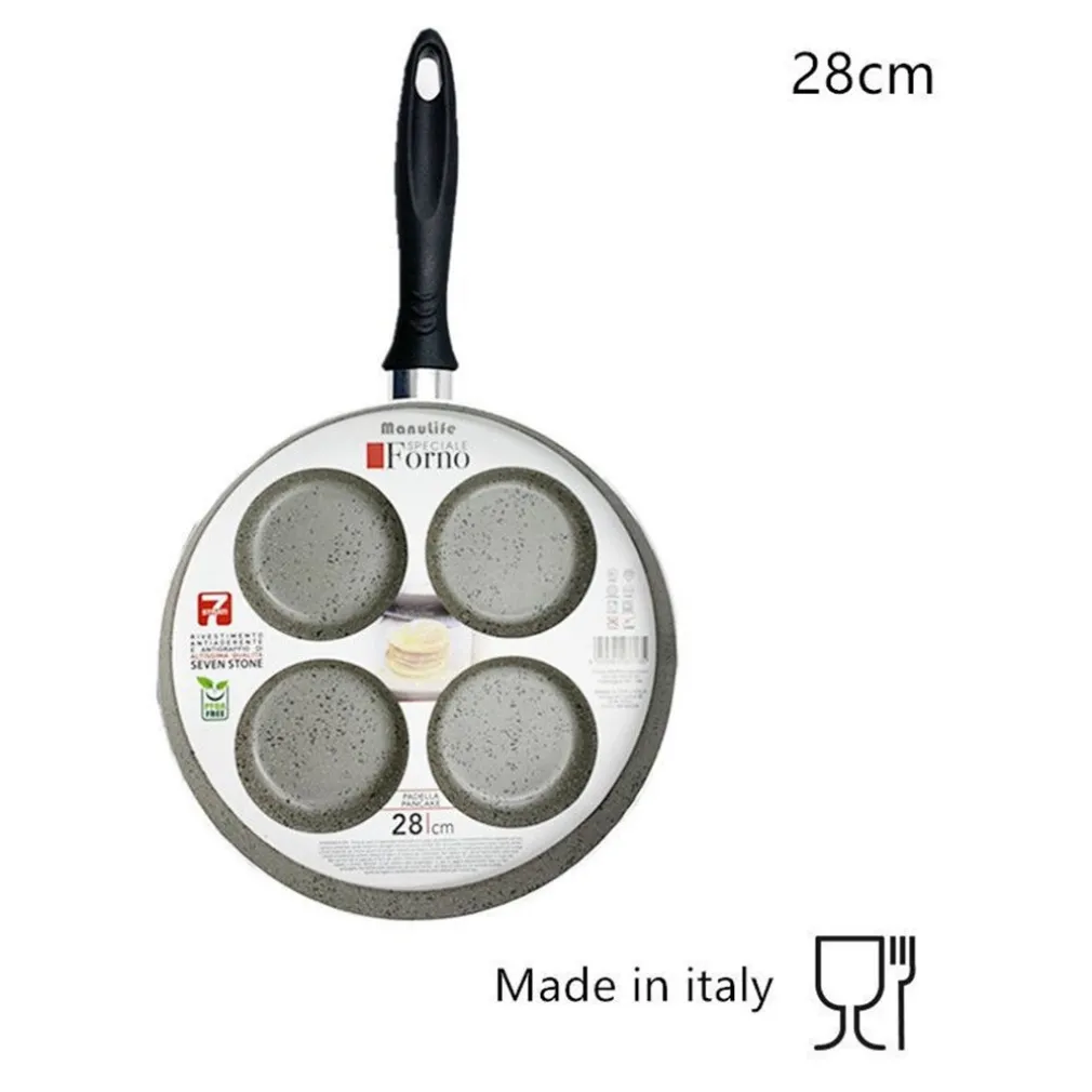PADELLA PER PANCAKE CON 4 SCOMPARTI TONDI ANTIADERENTE ANTIGRAFFIO DA 28 CM 037135M