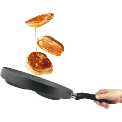 PADELLA PER PANCAKE CON 4 SCOMPARTI TONDI ANTIADERENTE ANTIGRAFFIO DA 28 CM 037135M