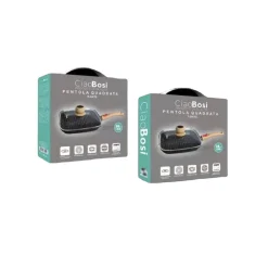 PADELLA QUADRATA CON MANICO COPERCHIO 28CM 1,86LT PER PIANO COTTURA ALIMENTI T-9479