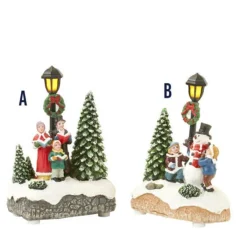 PAESAGGIO STATUETTE TEMA NATALIZIO DA 12,5 CM CON LUCE A LED VARI MODELLI