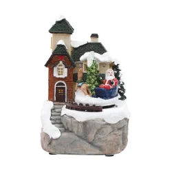 PAESAGGIO STATUETTE TEMA DECORAZIONE NATALE DA 15 CM CON LUCE A LED VARI MODELLI
