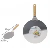 PALA SPATOLA PER PIZZA CON MANICO IN LEGNO PALETTA TAGLIERE TONDO 49X30,5CM 74185