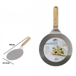 PALA SPATOLA PER PIZZA MANICO IN LEGNO PALETTA TAGLIERE TONDO 44 X 25,5 CM 74184