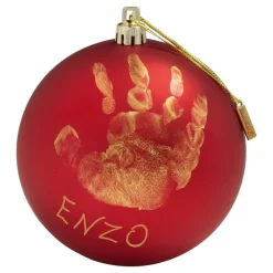 PALLINA DI NATALE DECORAZIONE NATALIZIA PER ALBERO CON KIT IMPRONTA CALCO MANO