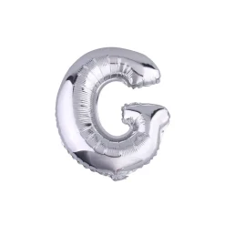 PALLONCINO GONFIABILE ELIO LETTERA G ARGENTO 35 CM COMPLEANNO FESTA PARTY CASA