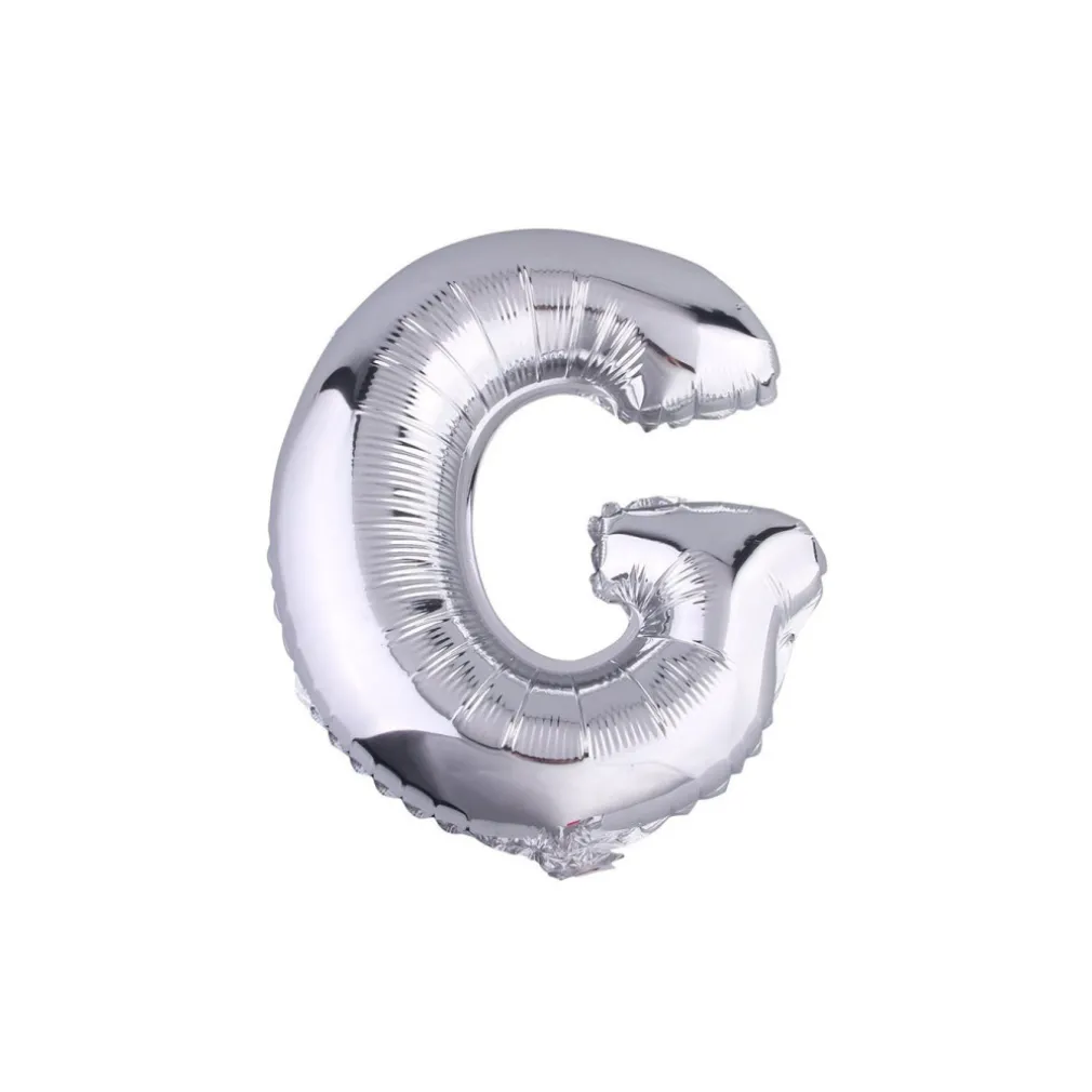 PALLONCINO GONFIABILE ELIO LETTERA G ARGENTO 35 CM COMPLEANNO FESTA PARTY CASA