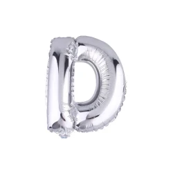 PALLONCINO GONFIABILE ELIO LETTERA D ARGENTO 35 CM COMPLEANNO FESTA PARTY CASA
