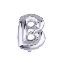 PALLONCINO GONFIABILE ELIO LETTERA B ARGENTO 35 CM COMPLEANNO FESTA PARTY CASA