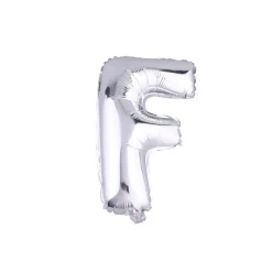 PALLONCINO GONFIABILE ELIO LETTERA F ARGENTO 35 CM COMPLEANNO FESTA PARTY CASA