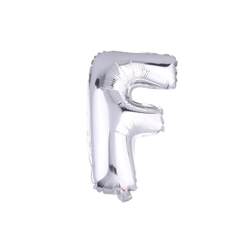 PALLONCINO GONFIABILE ELIO LETTERA F ARGENTO 35 CM COMPLEANNO FESTA PARTY CASA
