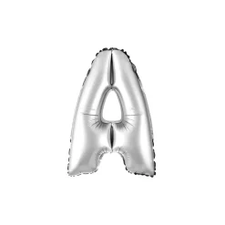 PALLONCINO GONFIABILE ELIO LETTERA A ARGENTO 35 CM COMPLEANNO FESTA PARTY CASA