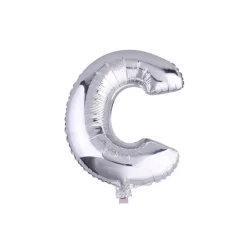 PALLONCINO GONFIABILE ELIO LETTERA C ARGENTO 35 CM COMPLEANNO FESTA PARTY CASA