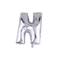 PALLONCINO GONFIABILE ELIO LETTERA N ARGENTO 35 CM COMPLEANNO FESTA PARTY CASA