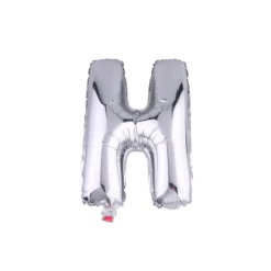PALLONCINO GONFIABILE ELIO LETTERA H ARGENTO 35 CM COMPLEANNO FESTA PARTY CASA