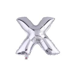 PALLONCINO GONFIABILE ELIO LETTERA X ARGENTO 35 CM COMPLEANNO FESTA PARTY CASA