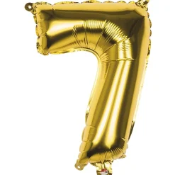 PALLONCINO NUMERO 7 ORO 35CM ELIO DECORAZIONE COMPLEANNO PARTY FESTA
